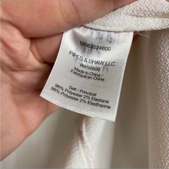 Veronica Beard Ruffle Shoulder Top Button Down 6 White - Picture 9 of 12